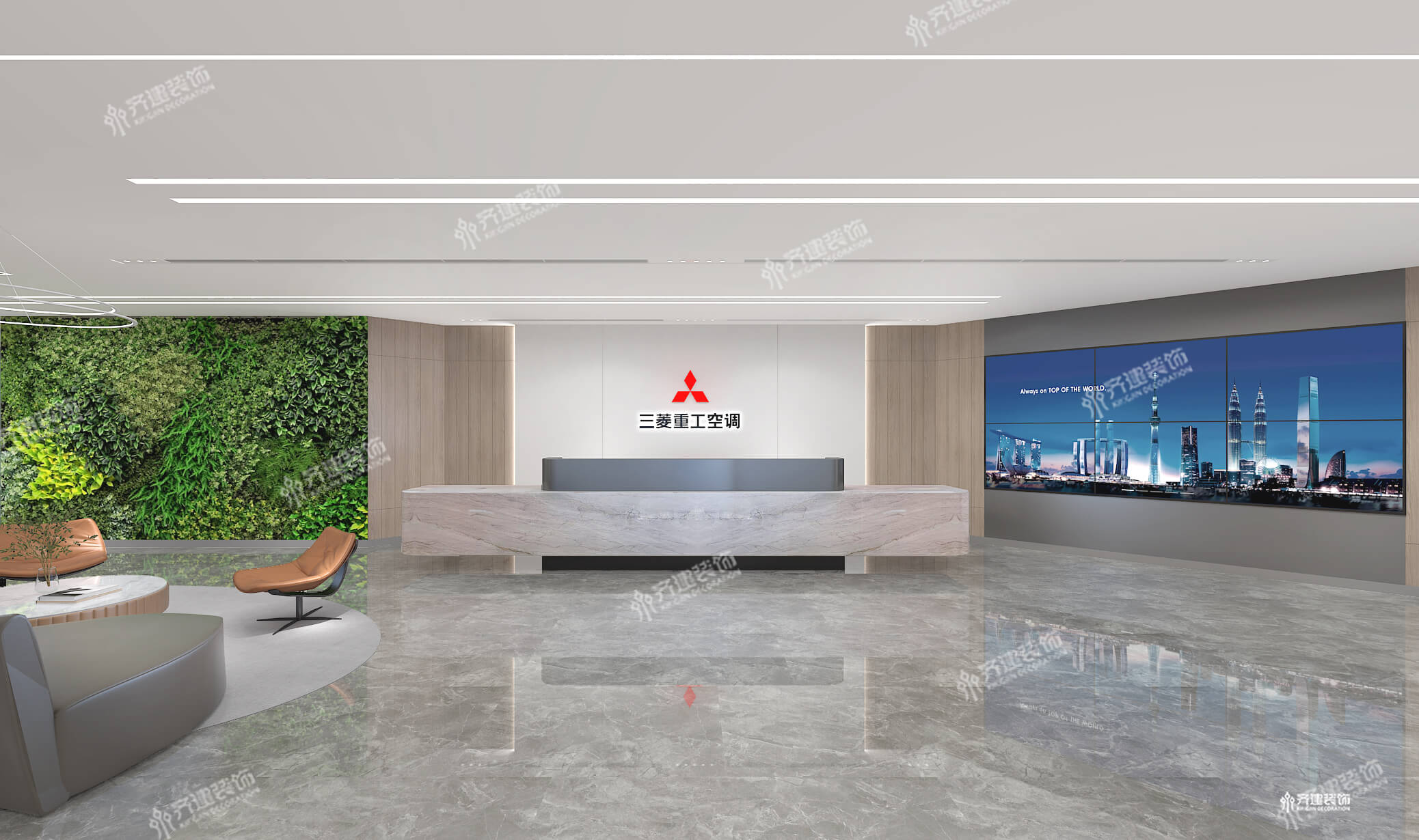 上海三菱重工空調29F辦公室裝修案例