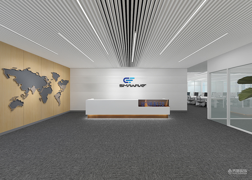 上海曠通科技辦公室裝修效果圖案例