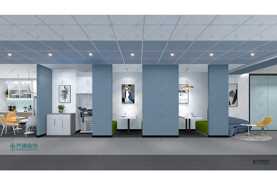  上海菱感電子辦公室走廊裝修設計效果圖 