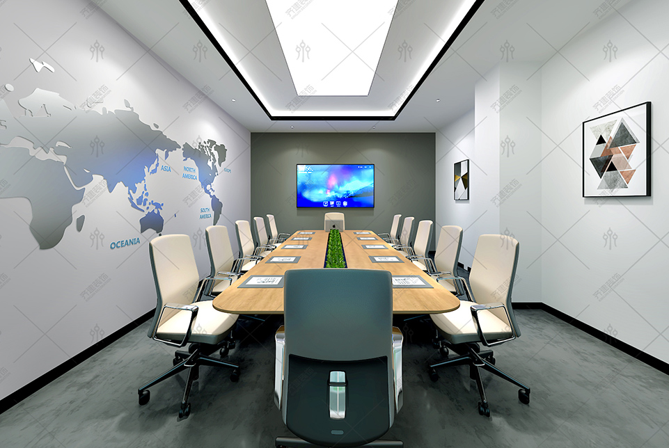  上海汽配研發中心辦公會議室裝修設計效果圖 