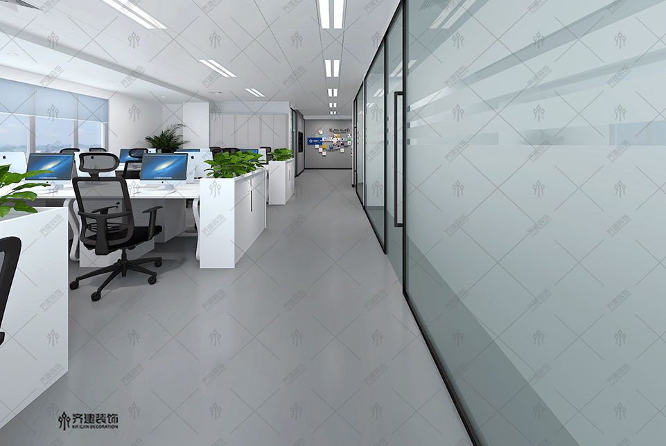  上海霄云信息科技辦公室走廊裝修設計效果圖 