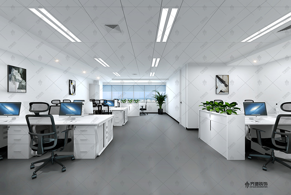  上海霄云信息科技開放式辦公區裝修設計效果圖 