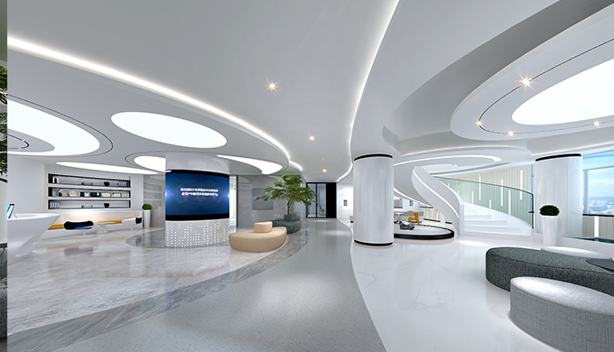 上海辦公室裝修公司裝修德馬物流大堂